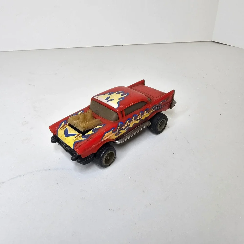 Marchon Road Busters 1957 Chevy Bel Air Slot Car Red Flame Hot Rod 1988 Vintage
